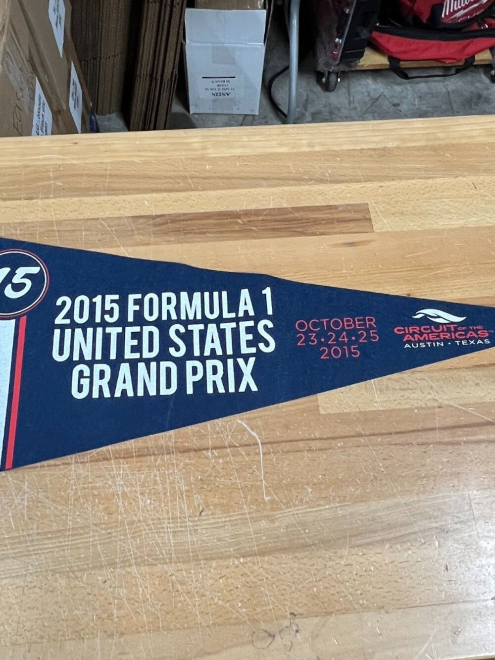 Circuit Of The Americas 2015 F1 Us Grand Prix Felt Pennant Navy Blue